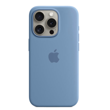 iPhone 15 Pro Silicone Case - Winter Blue - Orange Jordan