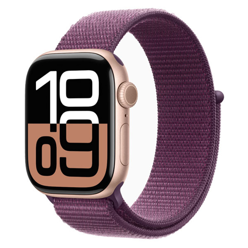 Apple Watch 10 - 42mm Rose Gold Plum Sport Loop