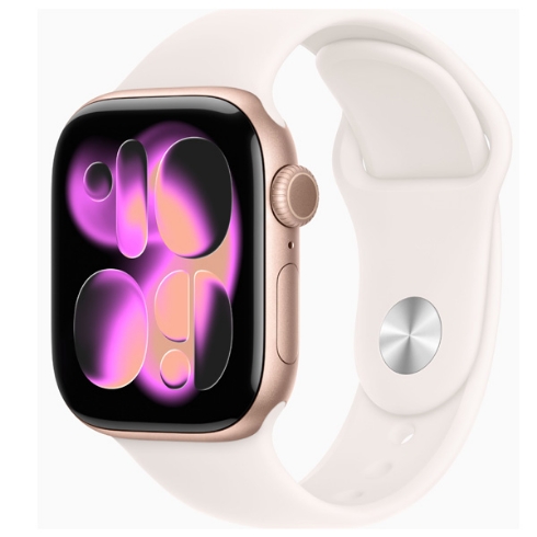 Apple Watch Series 11 - Rose Gold Aluminum Case with Light Blush Sport Band
