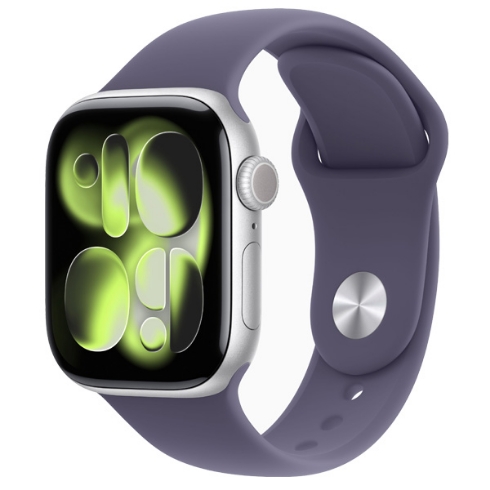 Apple Watch Series 11 - Silver Aluminum Case with Purple Fog Sport Band