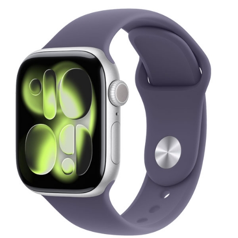 Apple Watch 11 GPS 42mm Purple Fog Sport Band - S - Orange Jordan