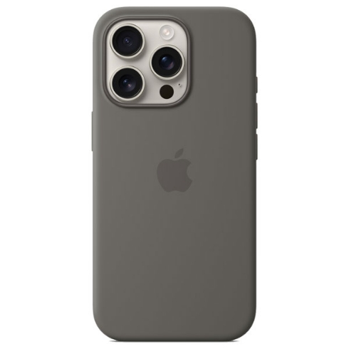 iPhone 16 Pro Silicone Case – Stone Gray