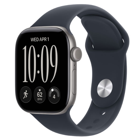 Picture of Apple Watch Series 12 GPS 46mm Space Grey Aluminum Case with Navy Blue Sport Band M/L