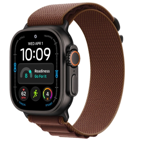 Picture of Apple Watch Ultra 4 GPS + Cellular 49mm Black Titanium Case with  Burgundy Alpine Loop - M